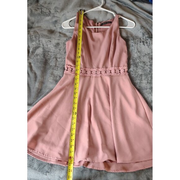 Sweet Rain Pink Sleeveless Fit & Flare Dress Lace Waist, Back Zipper - Womens Sm - Picture 7 of 8